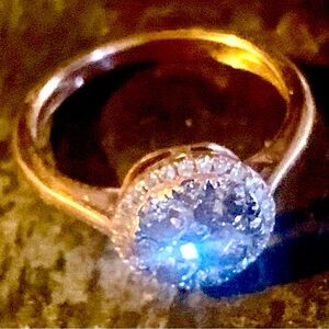 14k solid pink gold natural Diamond ring